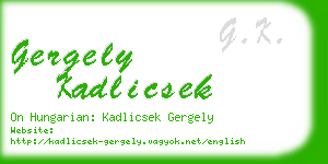 gergely kadlicsek business card